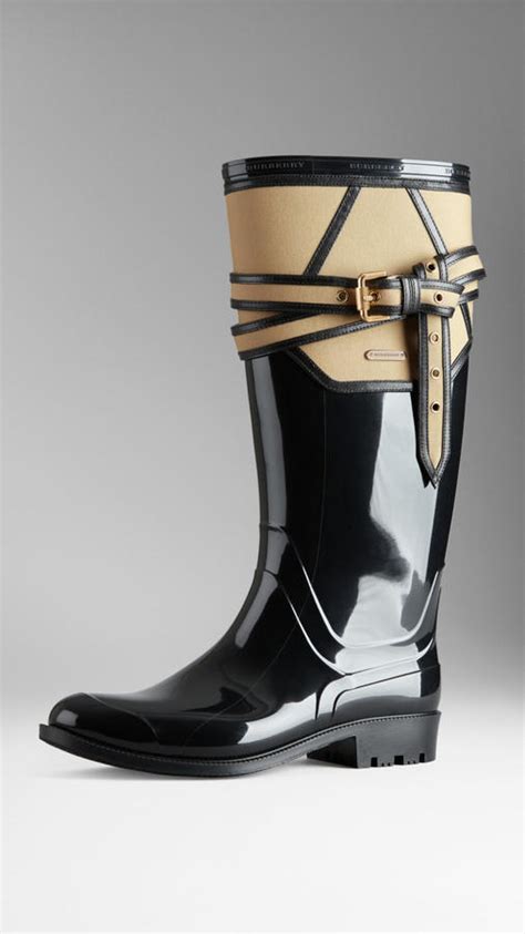 burberry belted leather detail rain boots|Burberry rain boots on sale.